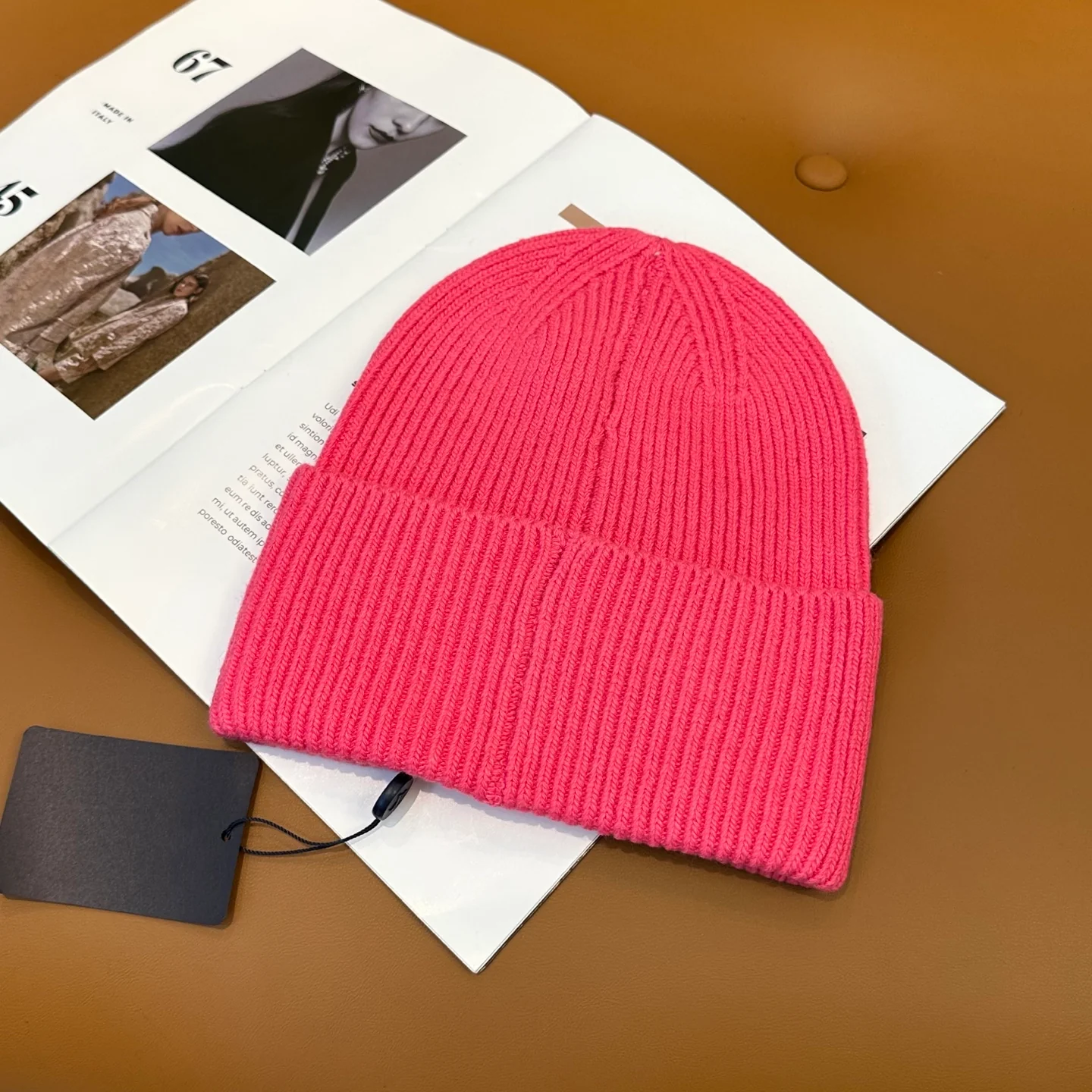 Floral embroidered knitted beanie