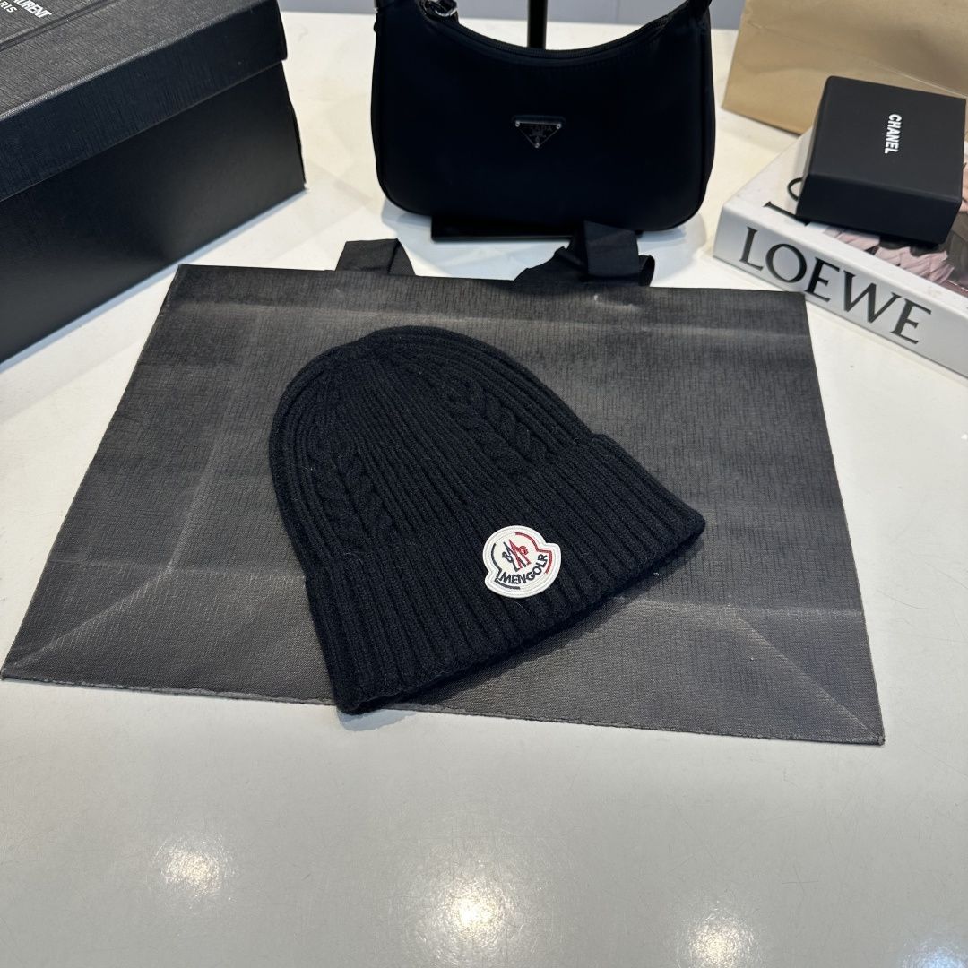 Versatile embroidered cashmere knit beanie