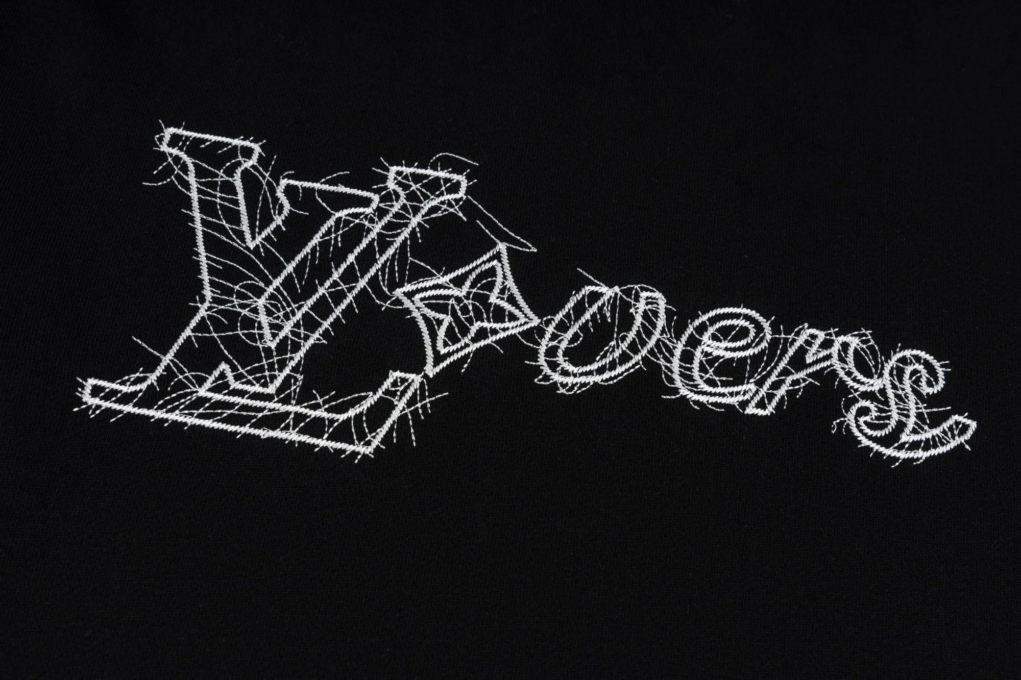 Double-sided embroidered round neck cotton sweatshirt