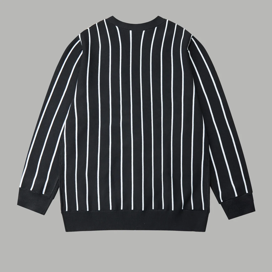 Striped knitted sweater cardigan