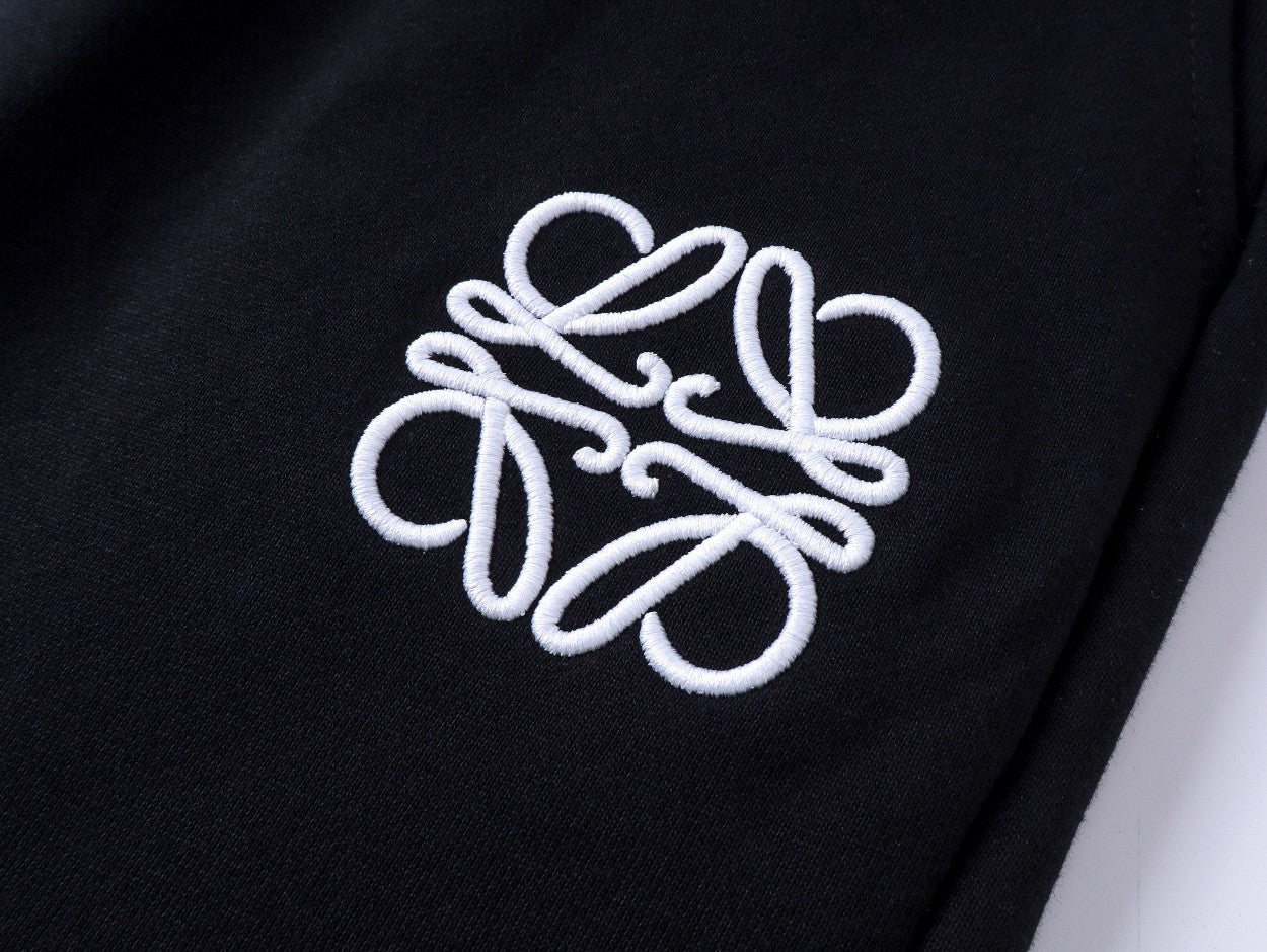 Embroidery drawstring casual trousers