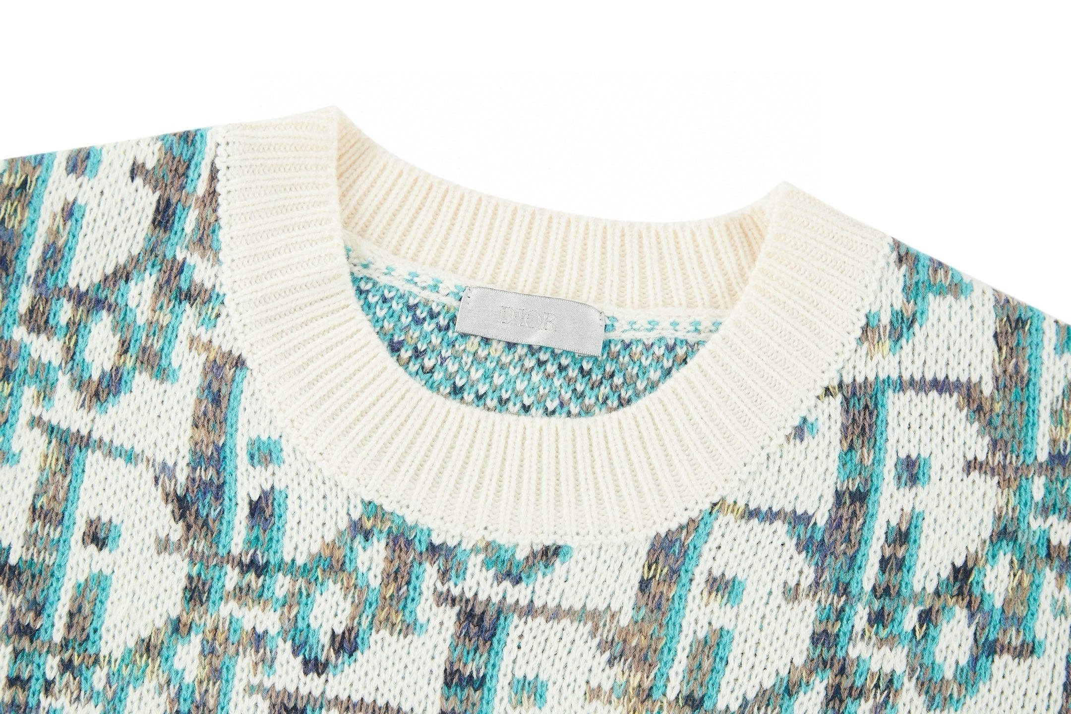 Knitted jacquard cashmere sweatshirt