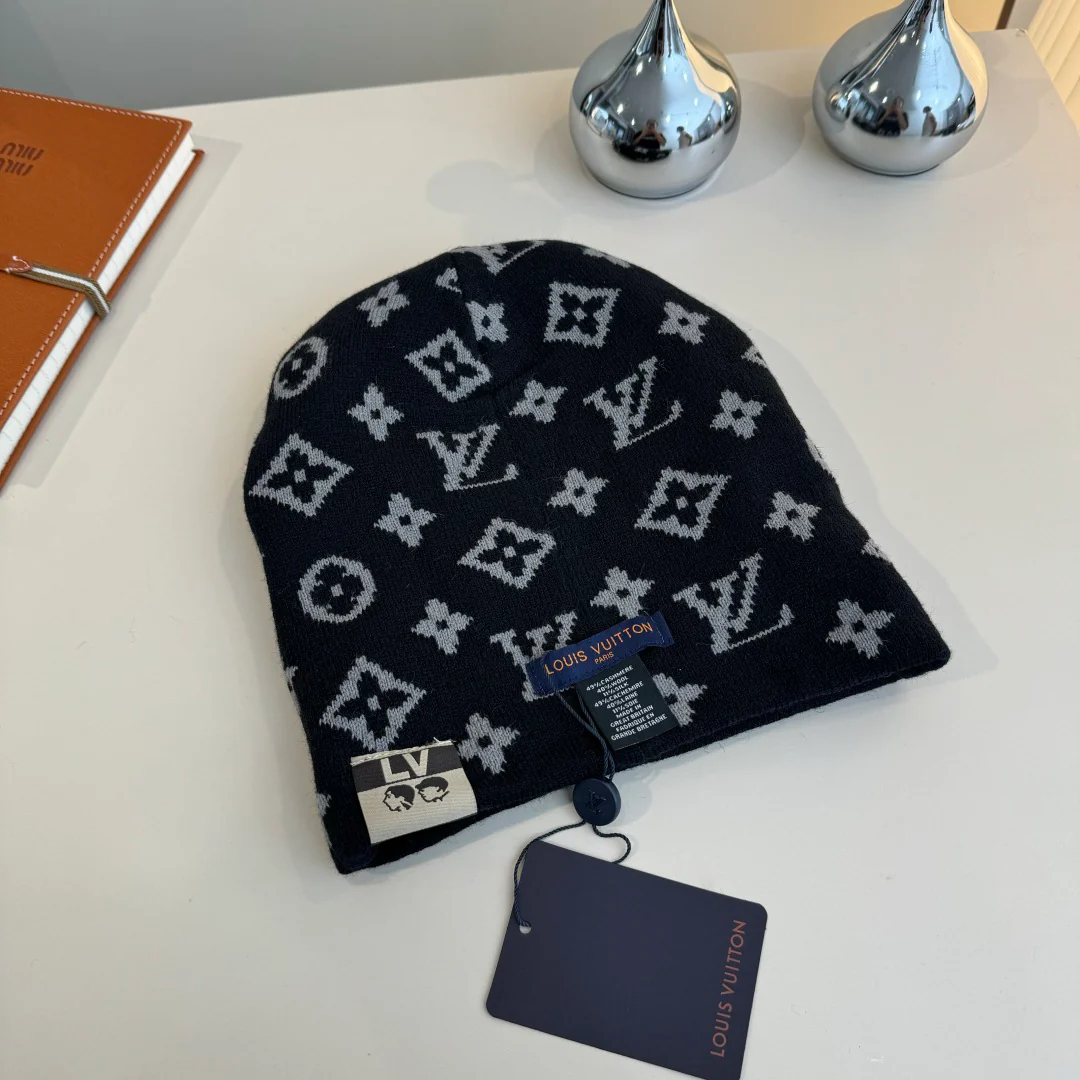 Reversible jacquard floral knit hat