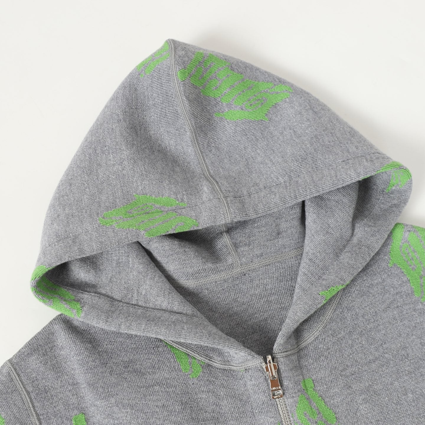 Double-faced jacquard hooded sweatshirt