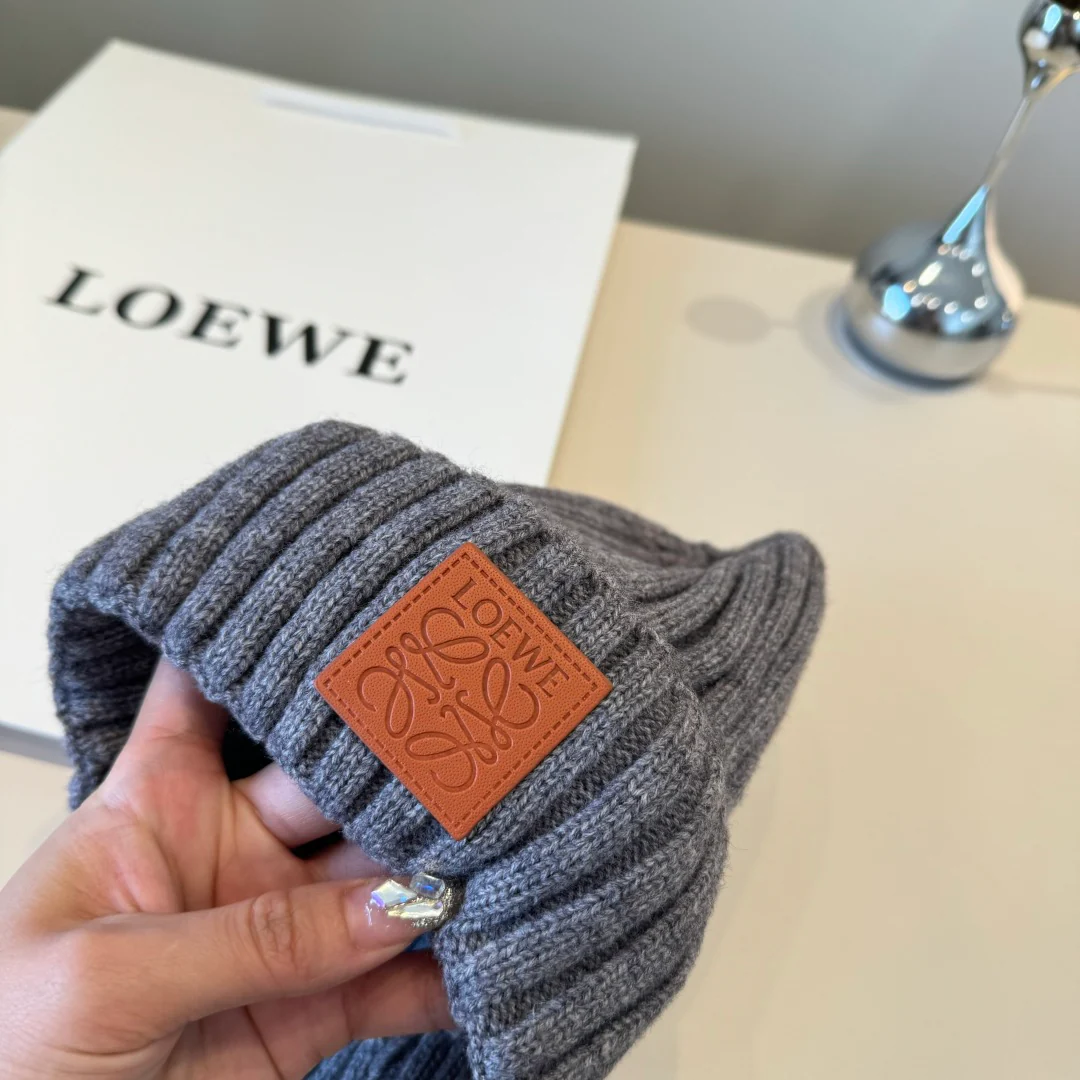 Leather Print Cashmere Knitted  Beanie