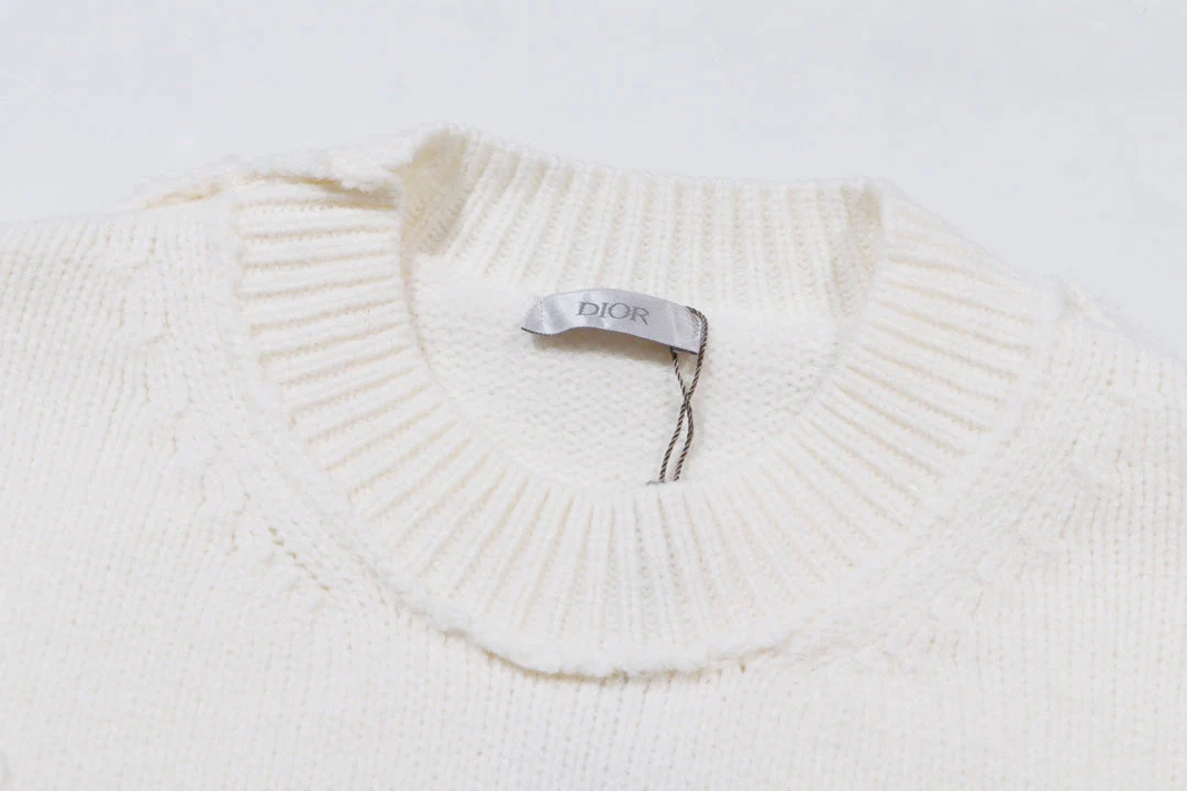Ripped Knit Cashmere Sweatshirt
