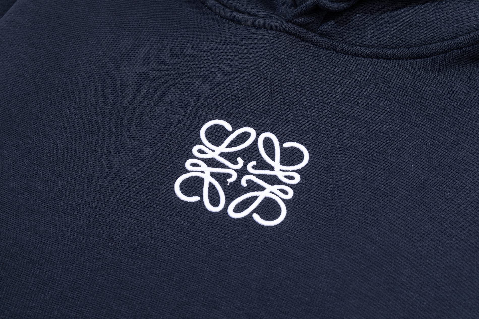 Embroidered cotton hooded sweatshirt