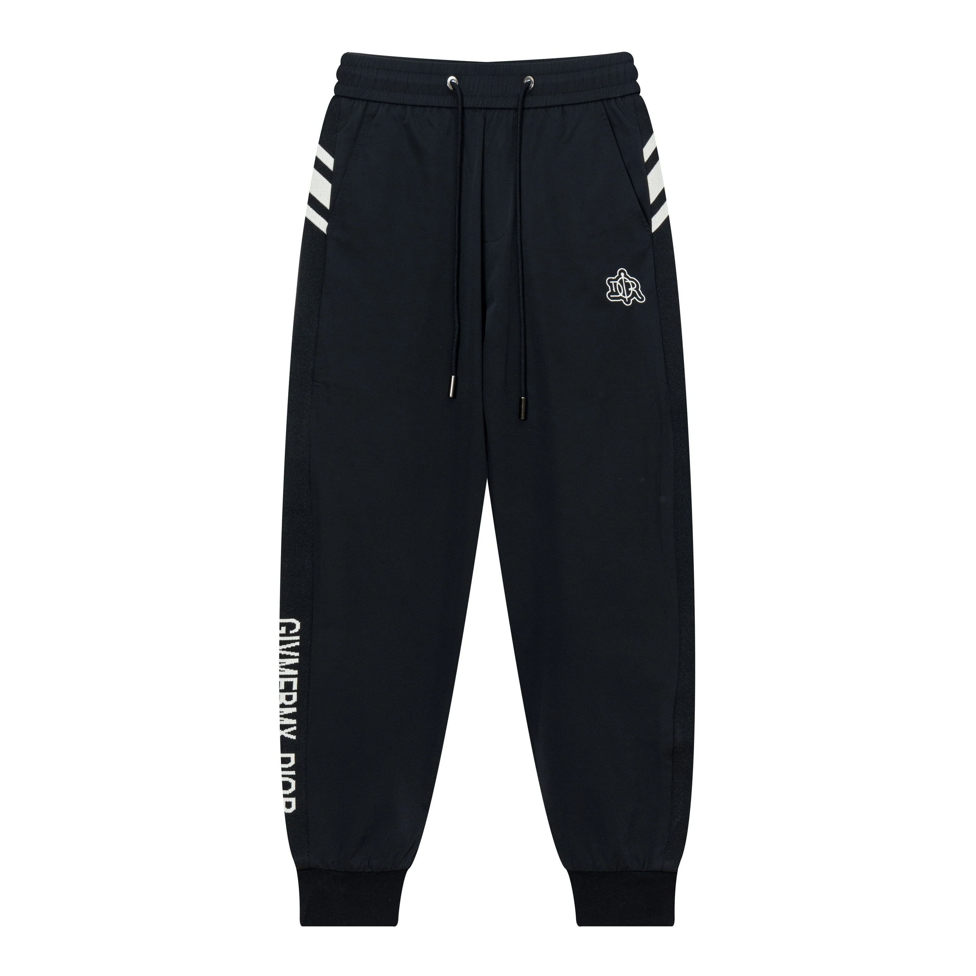 Embroidered drawstring casual trousers