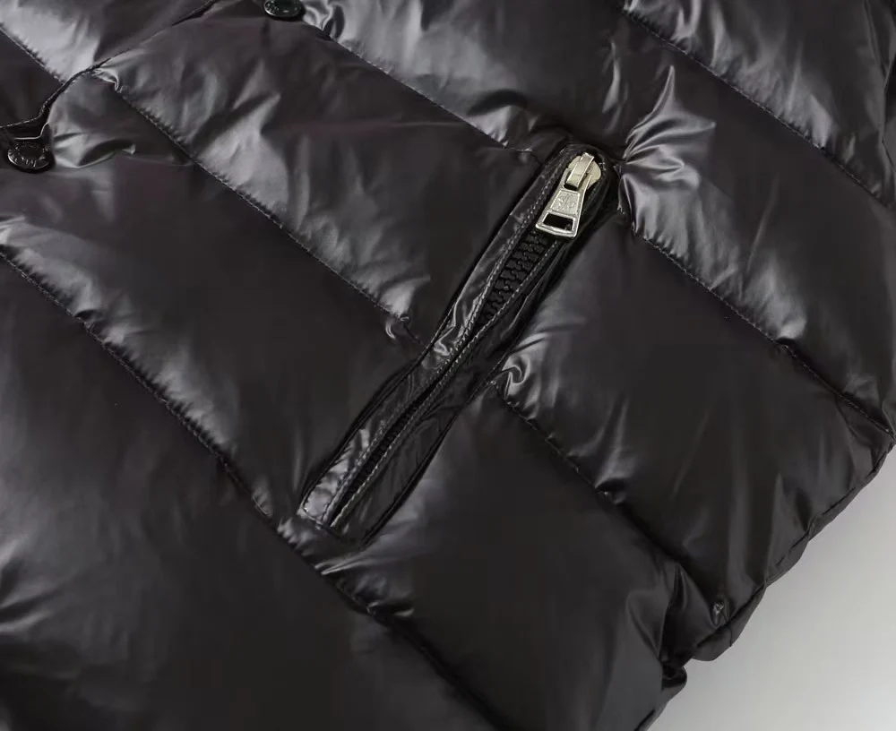 Embroidered hooded down vest