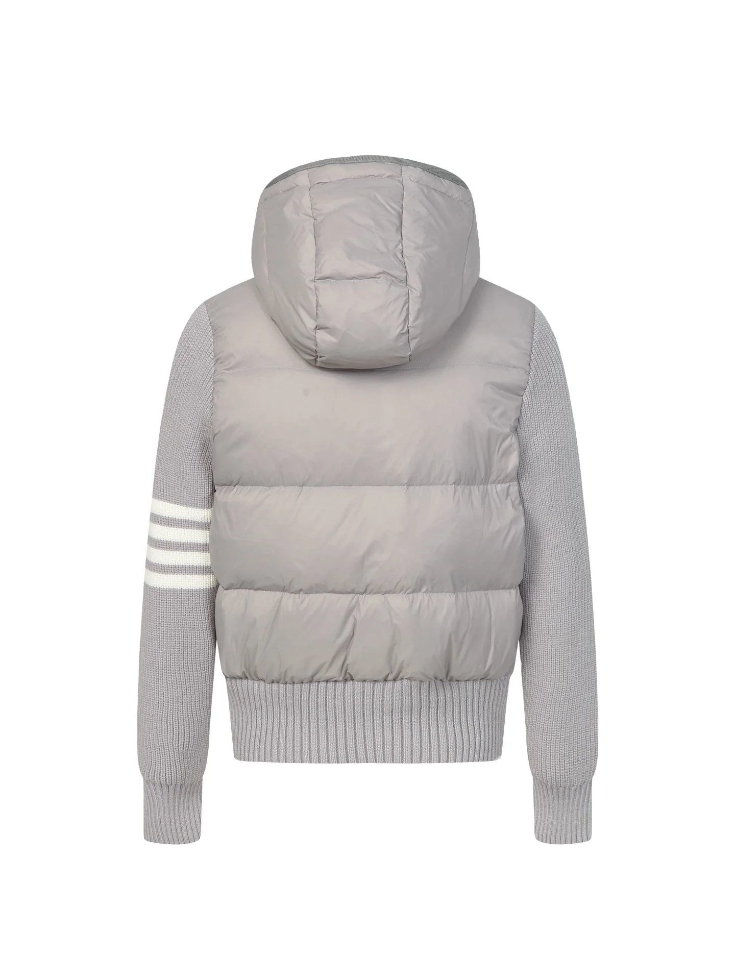 Knitted hooded down jacket