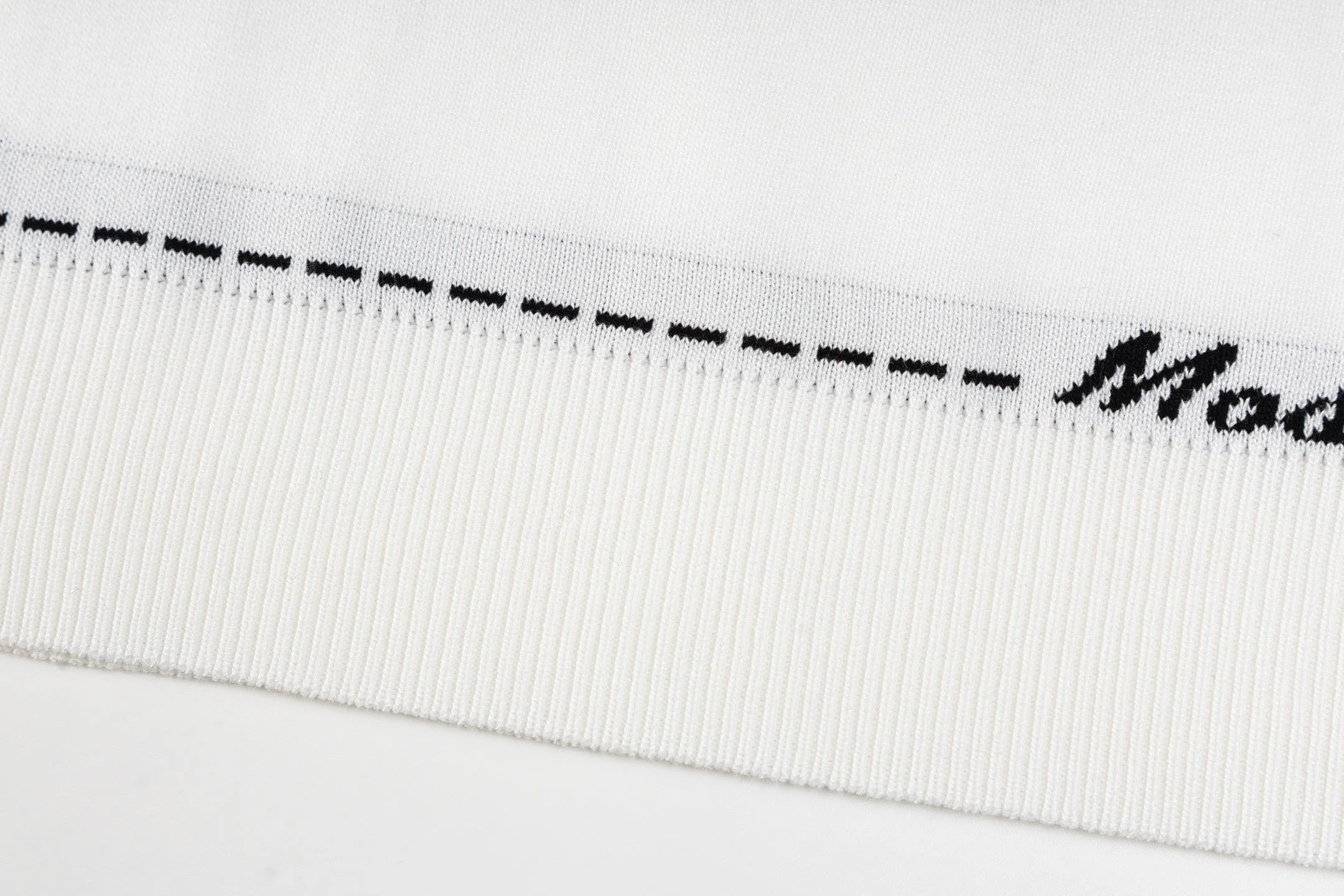 Knitted embroidered cotton T-shirt