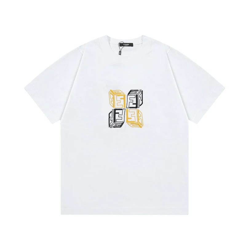 Simple embroidered cotton T-shirt