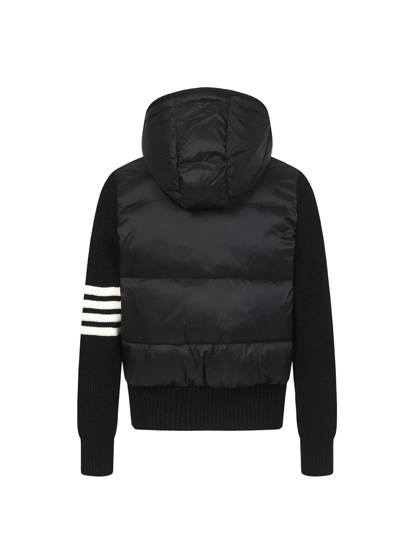 Knitted hooded down jacket