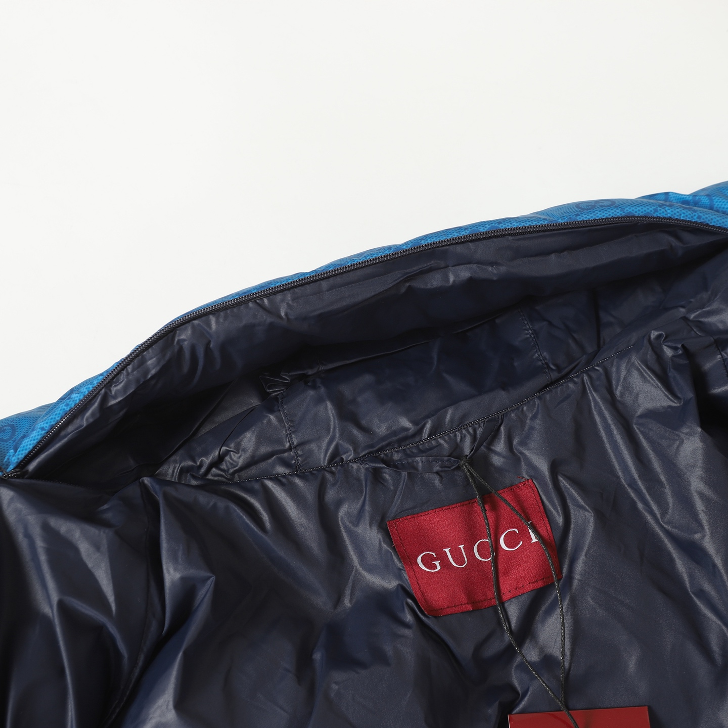 Printed plain weave poplin down jacket