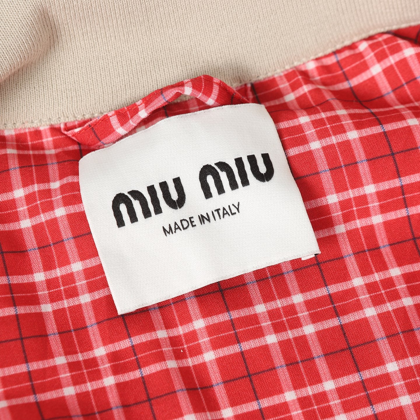 Red plaid stand collar jacket