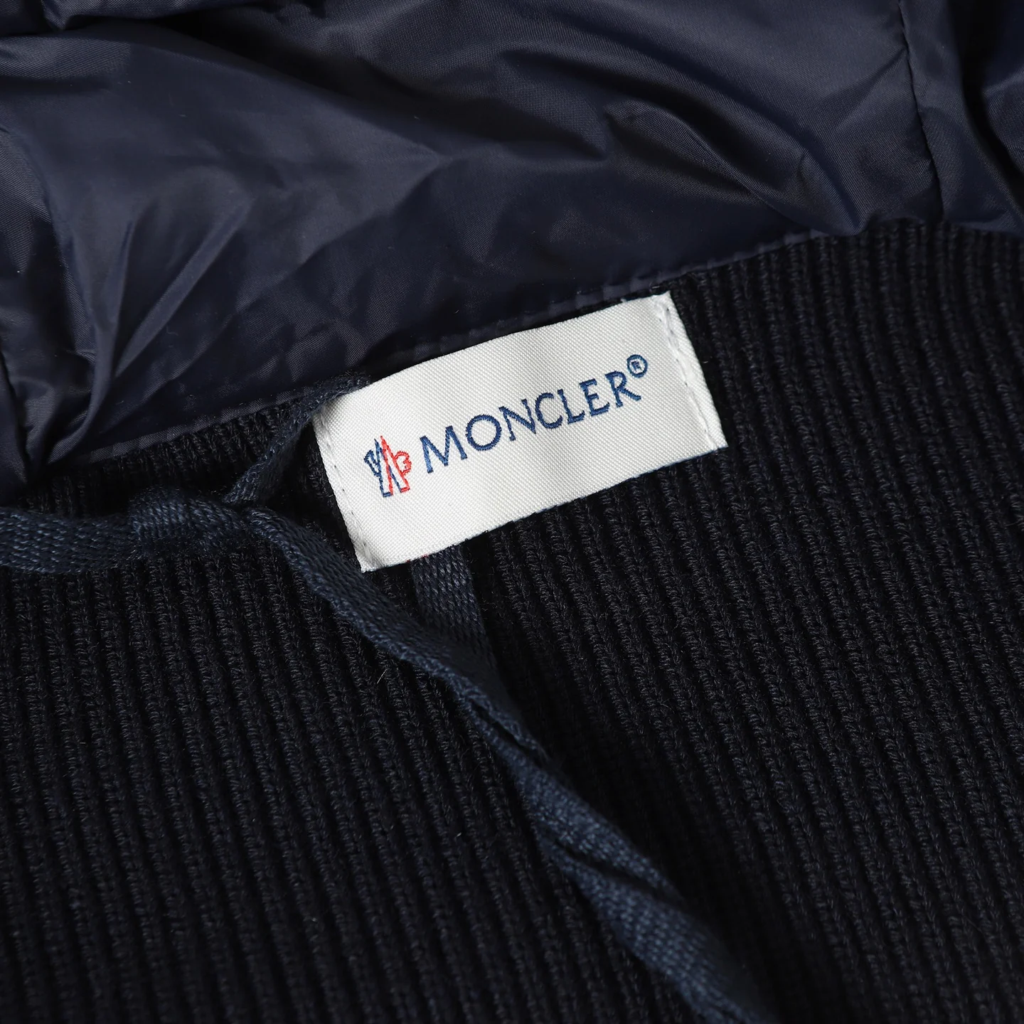 Wool Zip-Up Knit Down Hooded Jacket