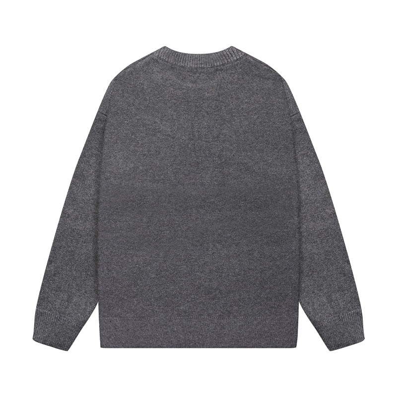 Knitted jacquard cashmere sweatshirt