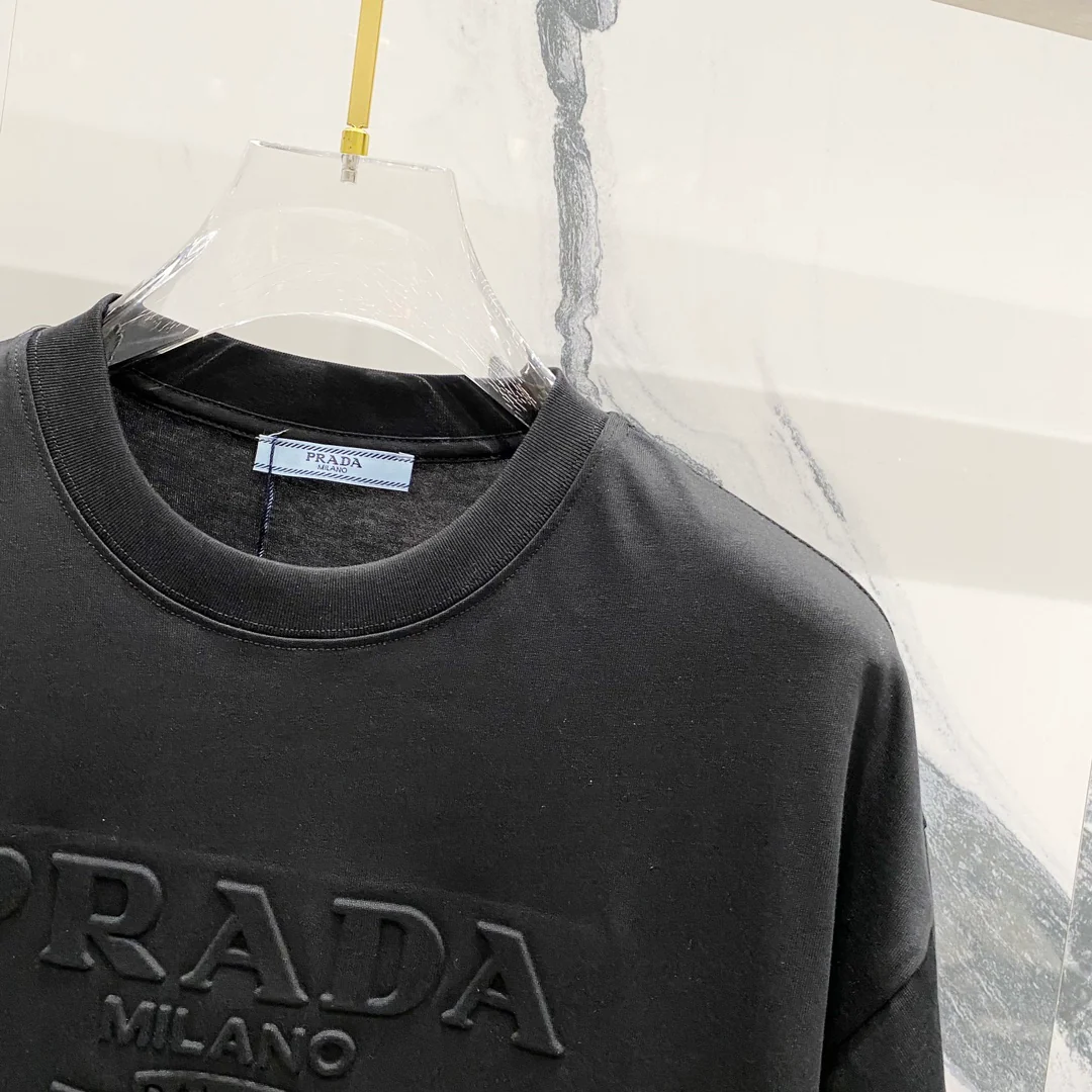 3D cotton crew neck T-shirt