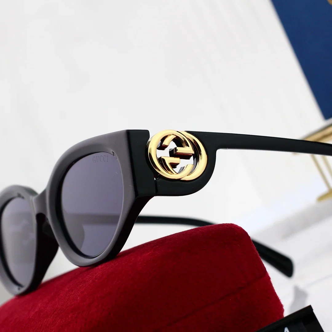 5 colors thin gold rim big logo sunglasses 546456