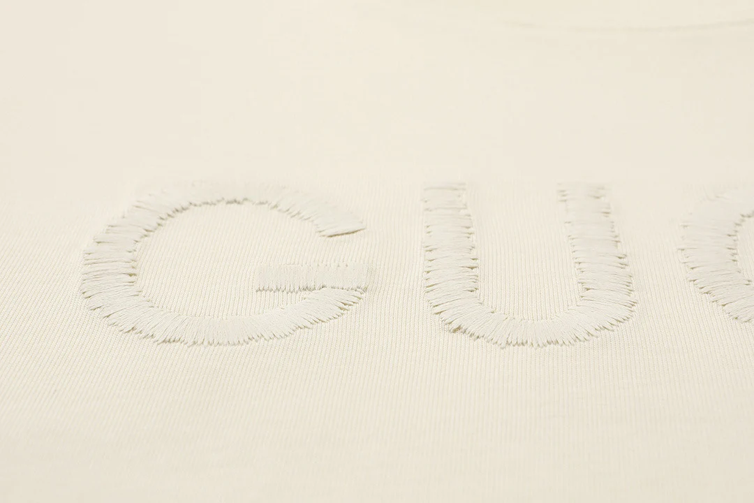 Embroidered crew neck cotton T-shirt