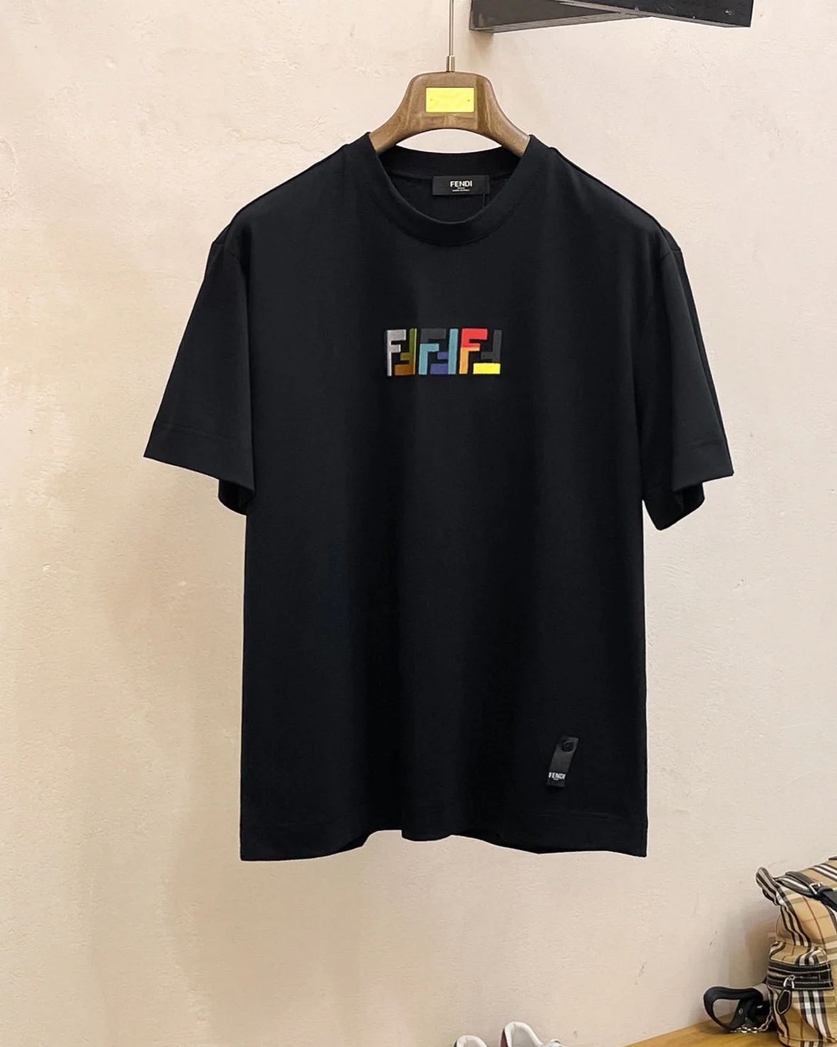 Embroidered rainbow T-shirt