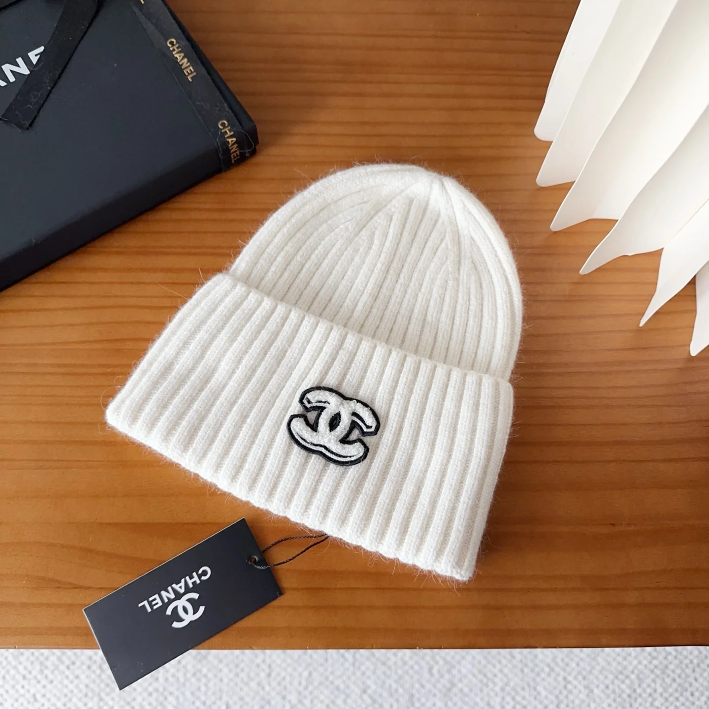 Embroidered Wool Knit Beanie