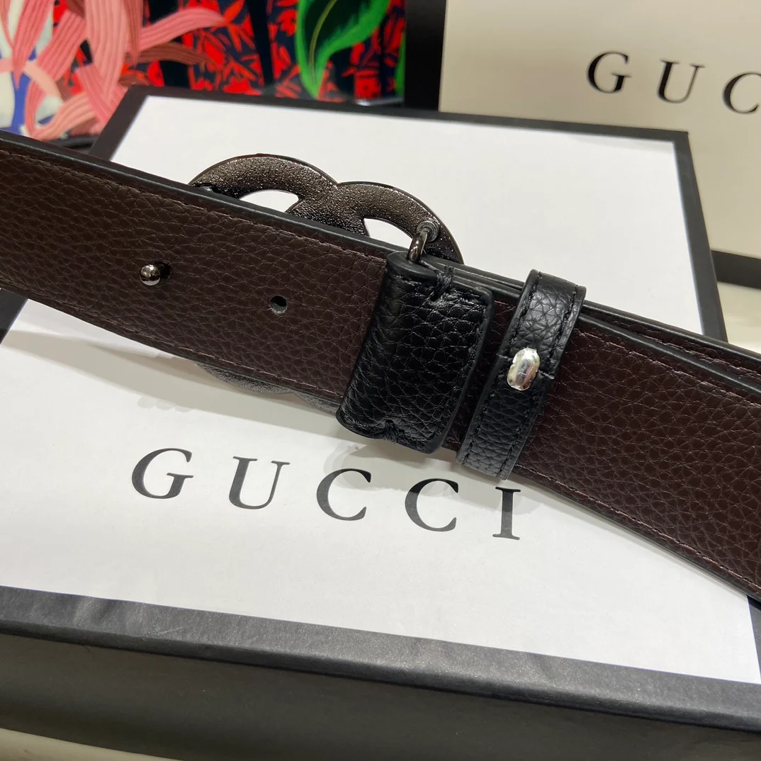 Pebbled Leather Colorblock Belt