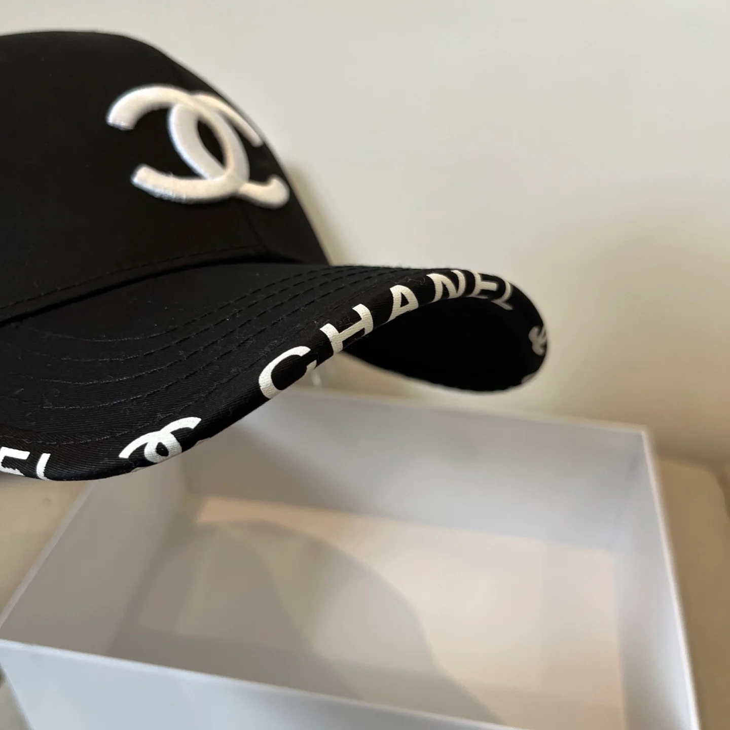 Embroidered lettering baseball cap