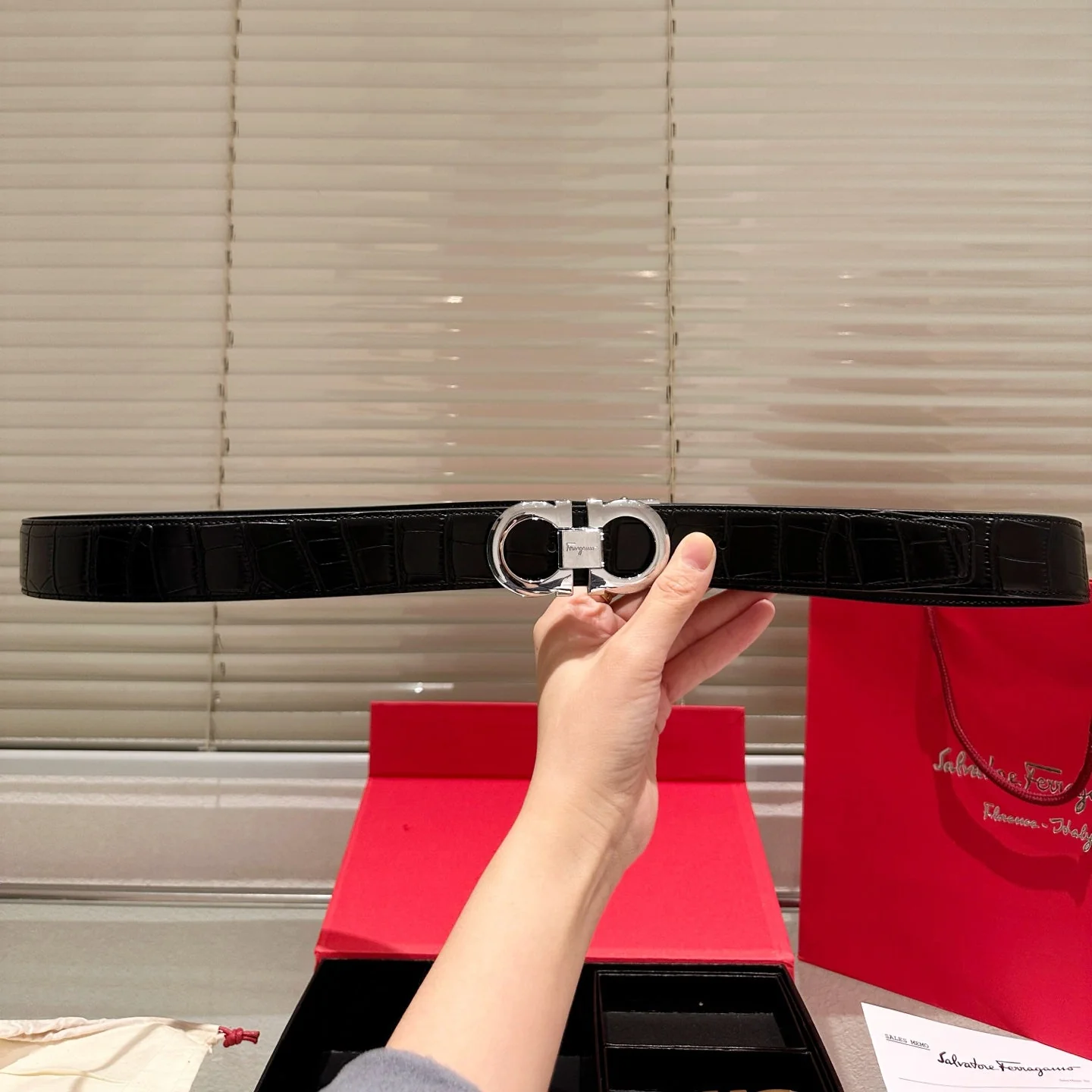 Men's 2-Color Buckle Belt with Gift Box