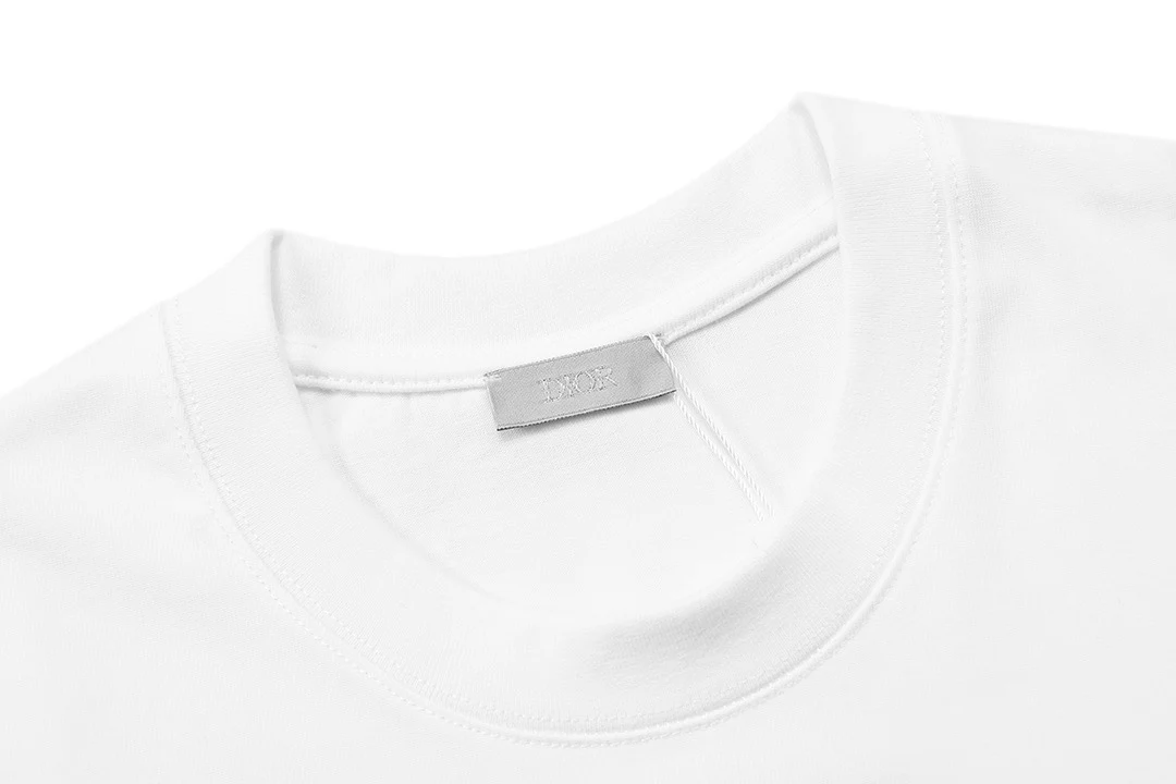 Foamed crew neck cotton T-shirt