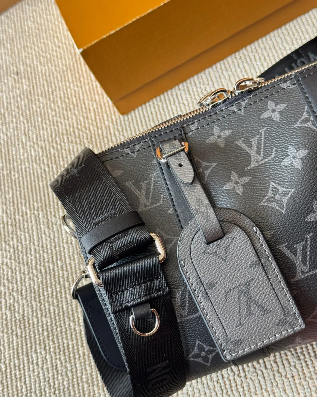 Men's Black and Gray Pillow Crossbody Bag