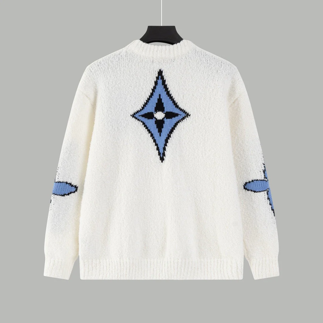 3 Color four-leaf jacquard sweater