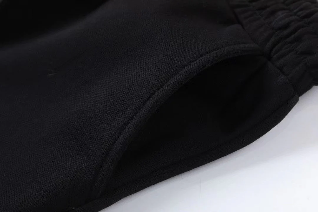 Embroidered drawstring casual trousers