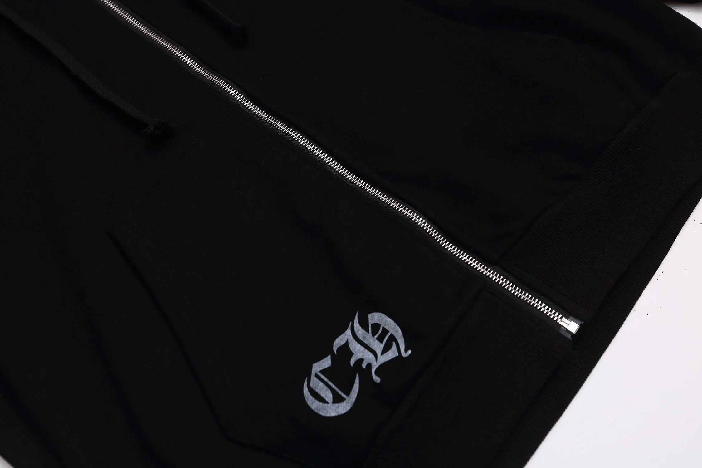 Colorful gradient print zipper hooded sweatshirt