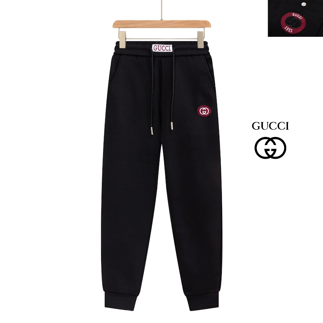 Embroidered cotton cord trousers