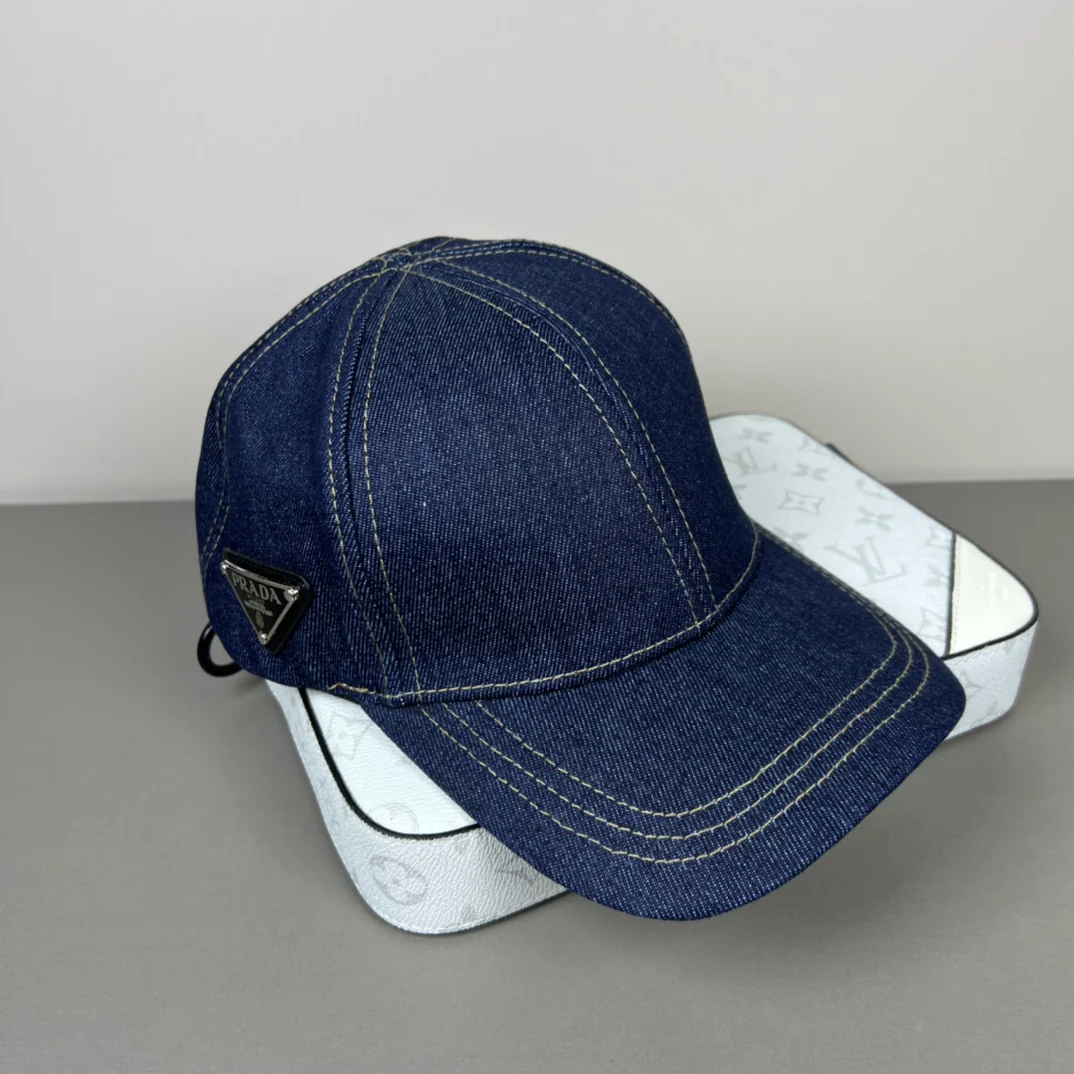 Navy denim baseball cap