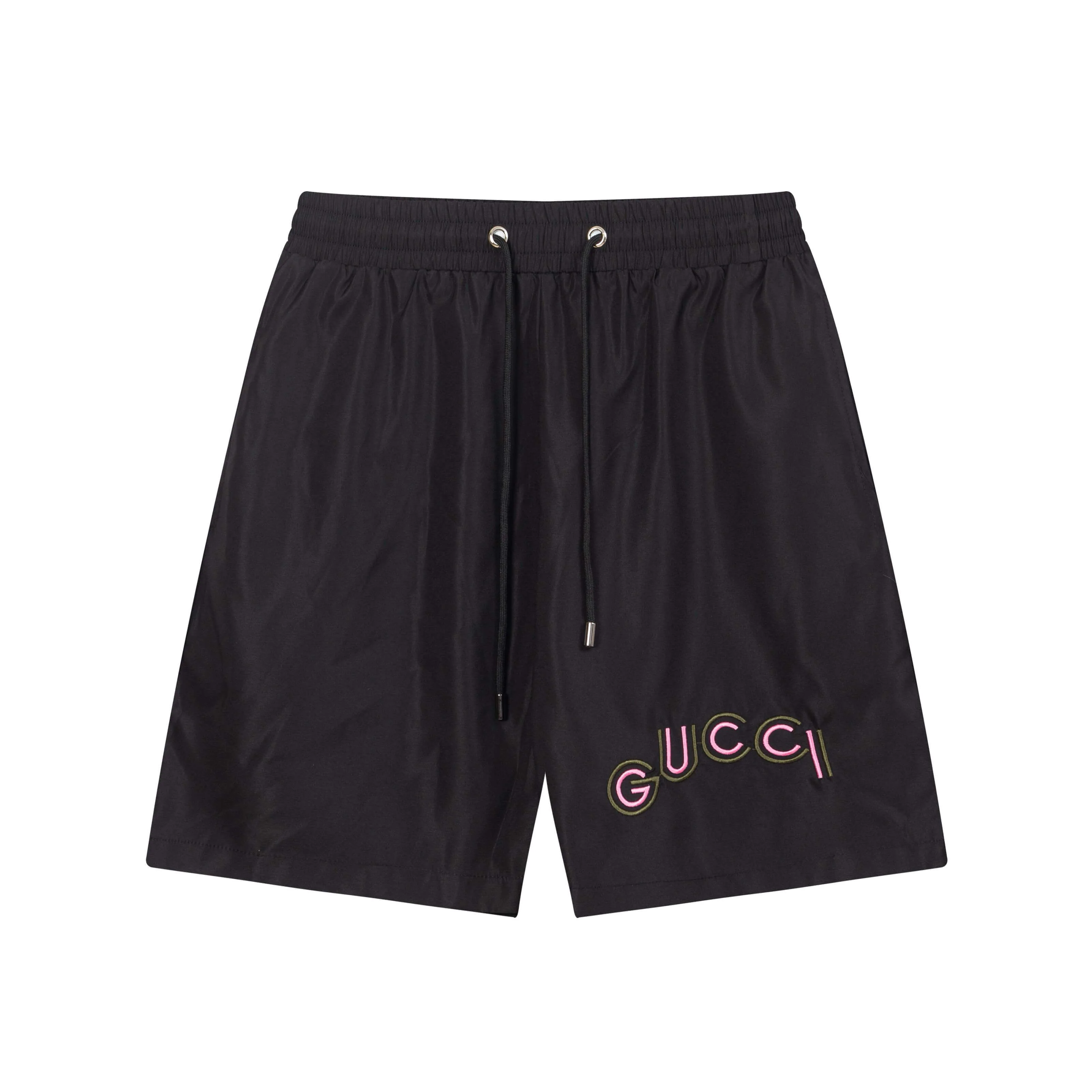 Pink Letter Embroidered Beach Shorts