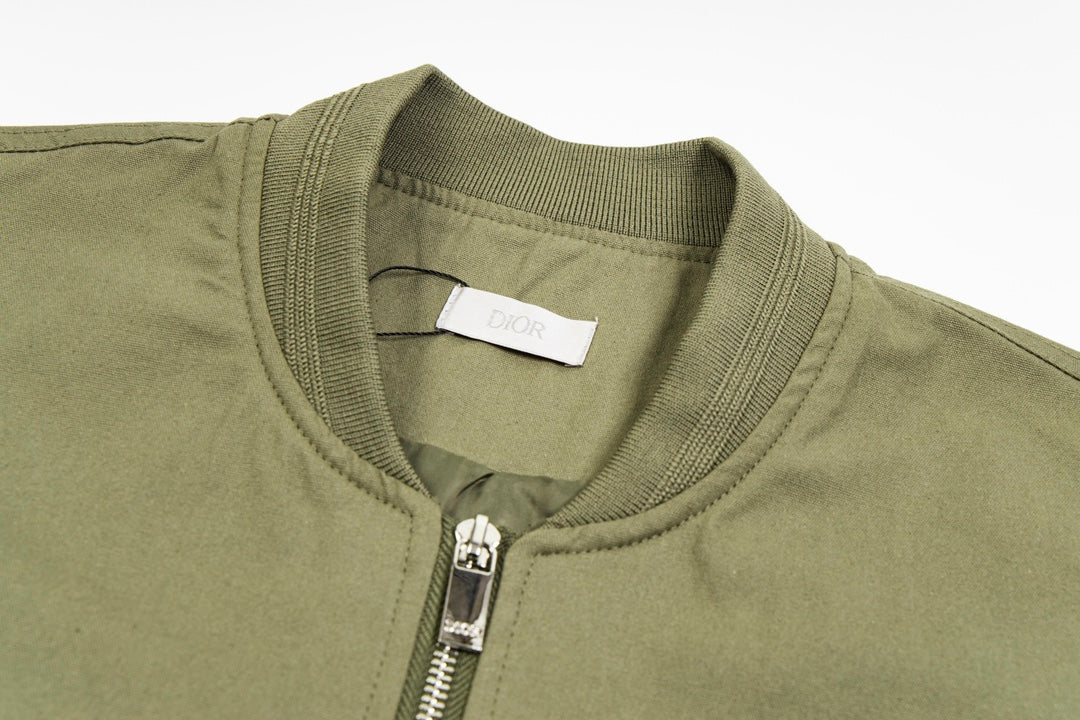 Double-sided embroidered bomber jacket