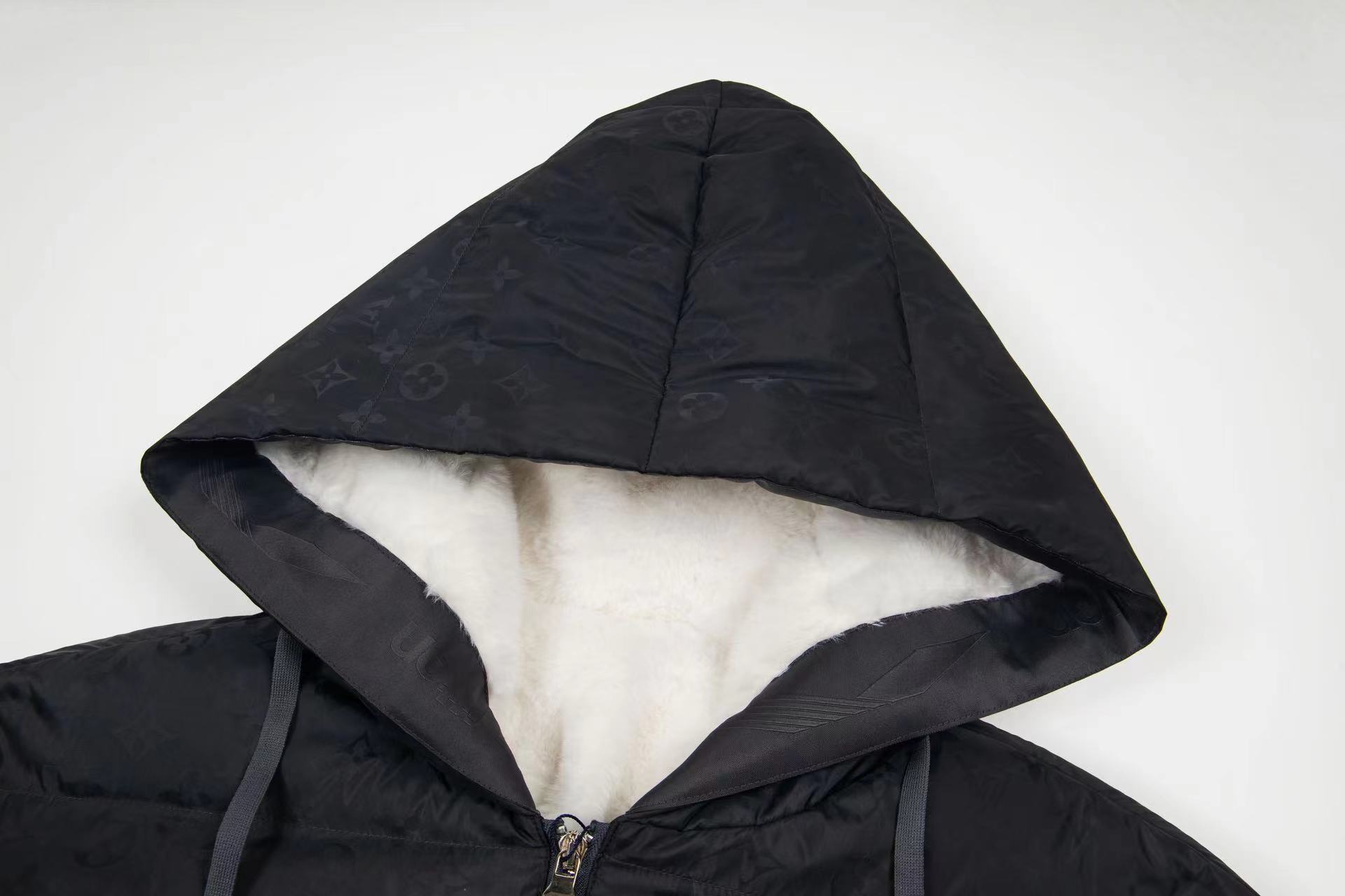 Skiing series jacquard hooded down jacket