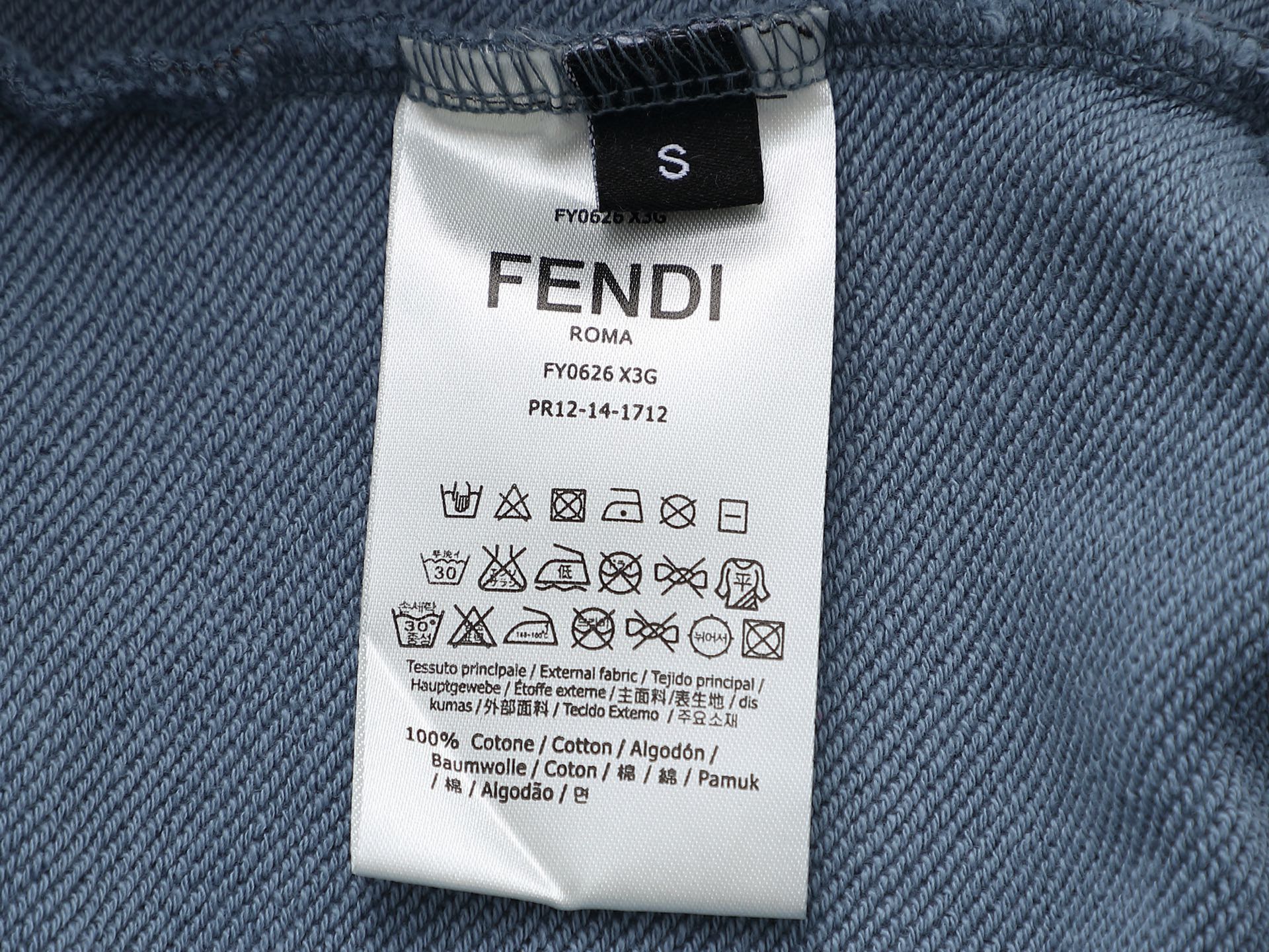 jacquard crew neck cotton sweatshirt