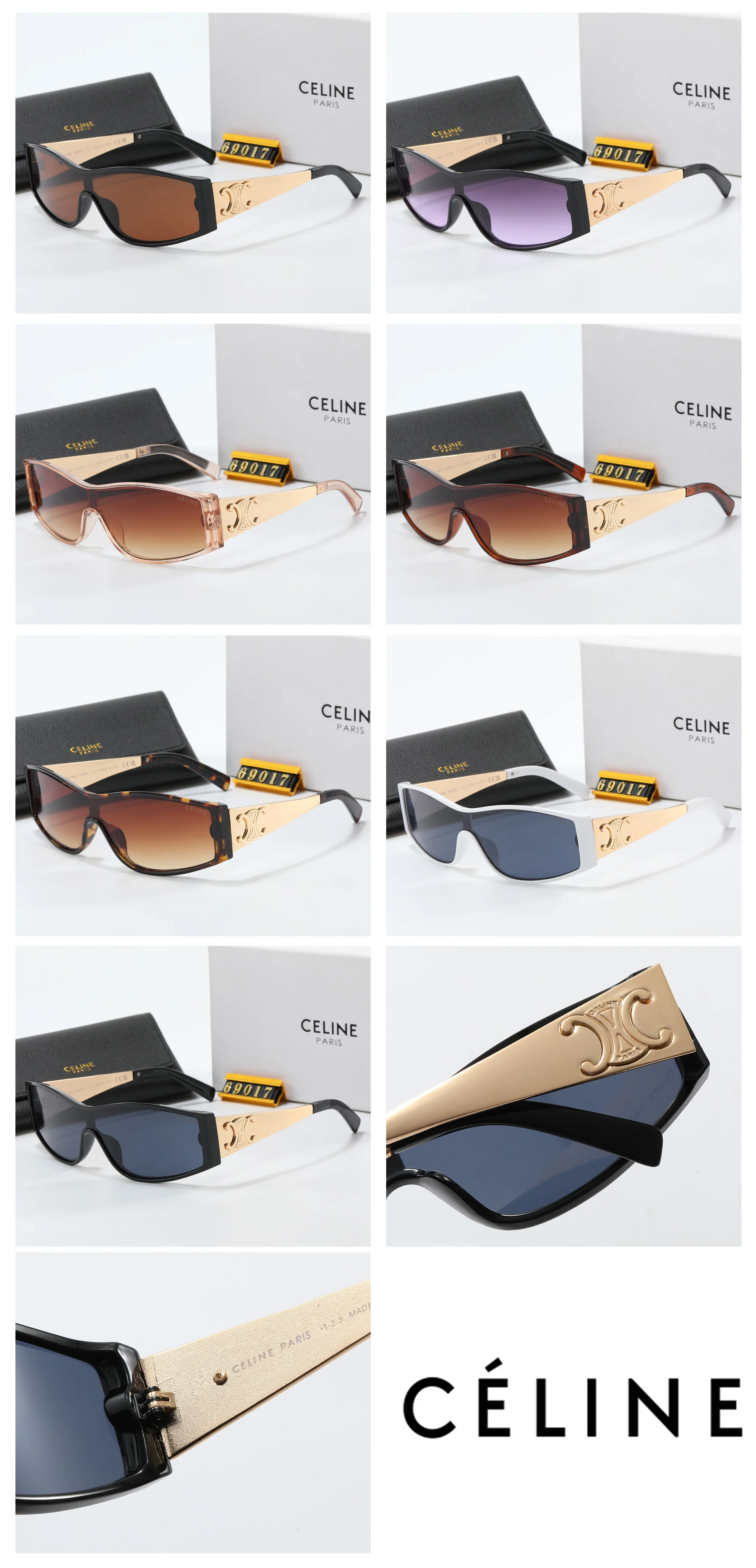 7 colors new integrated lens metal frame sunglasses  69017