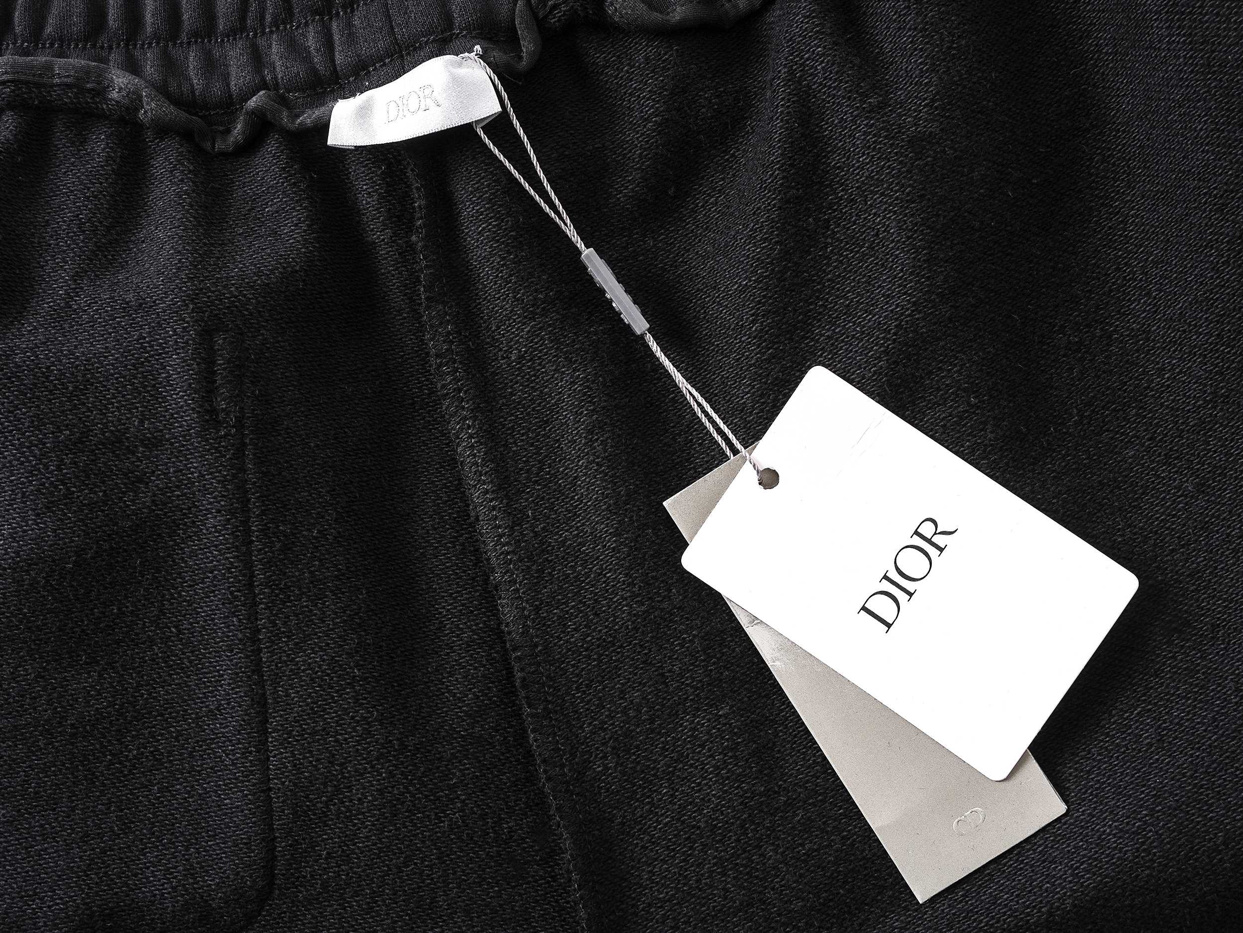 Embroidery drawstring casual trousers