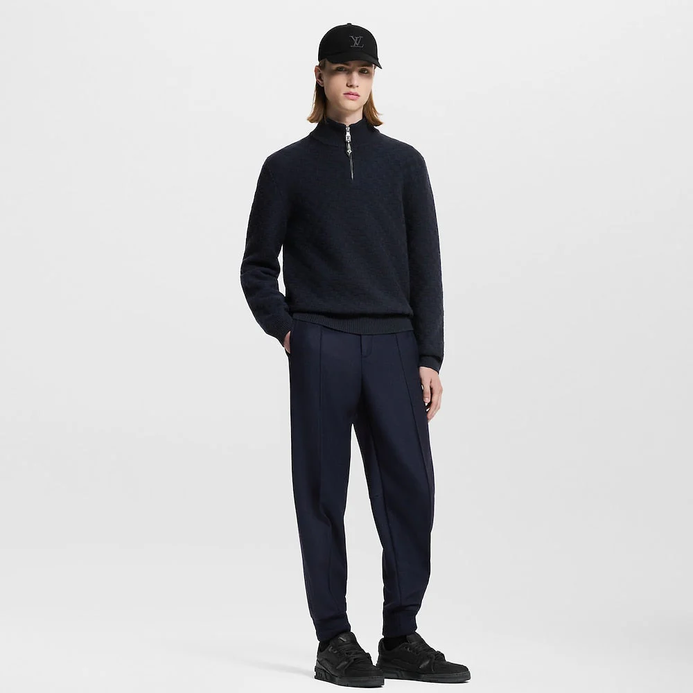 Checkerboard Turtleneck Sweater