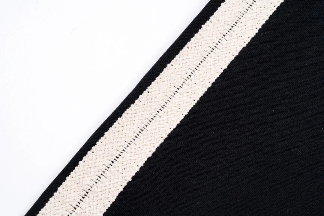 Embroidery drawstring casual trousers