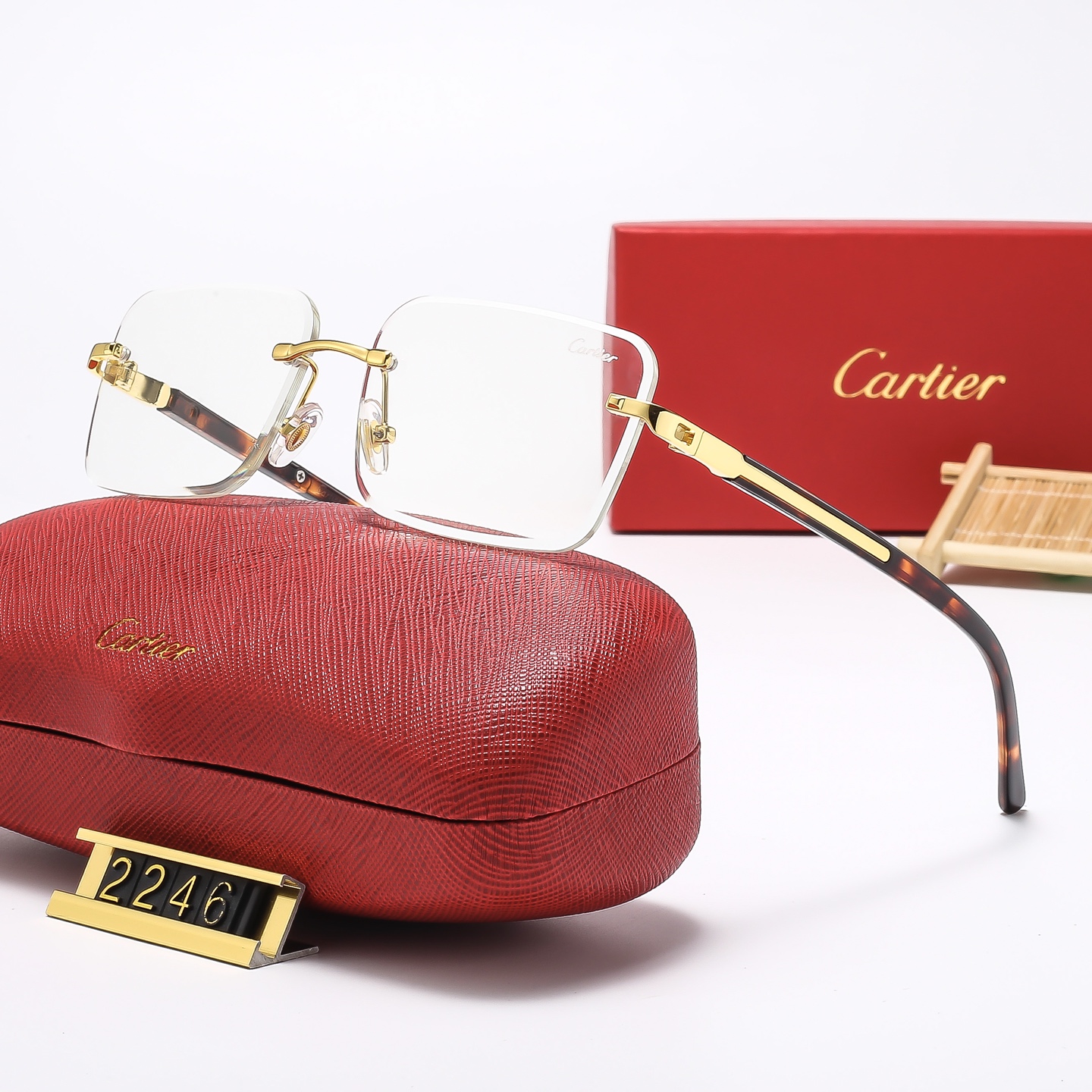 5 colors new frameless plain sunglasses 2246