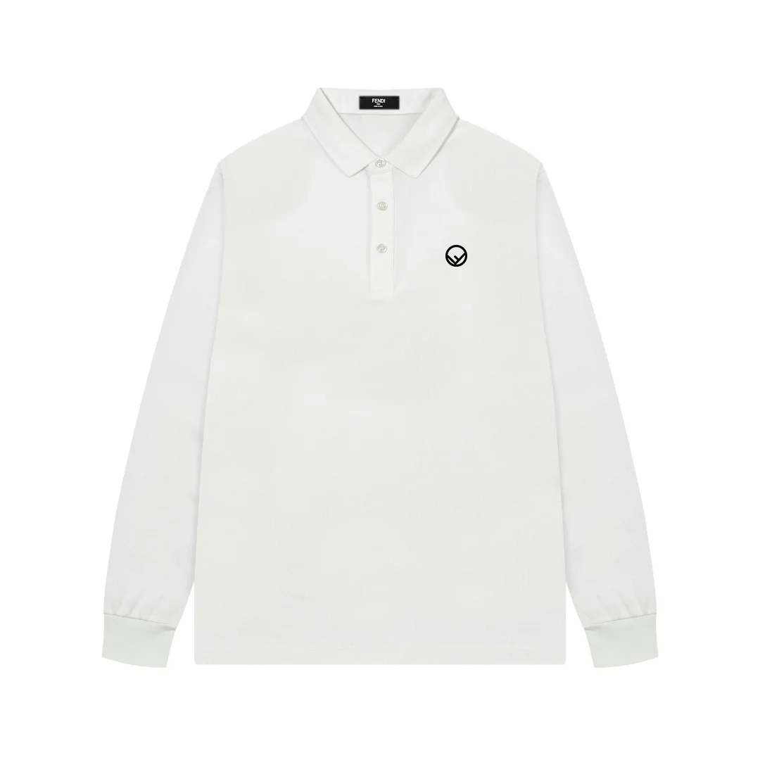 Printed lapel polo long-sleeved T-shirt