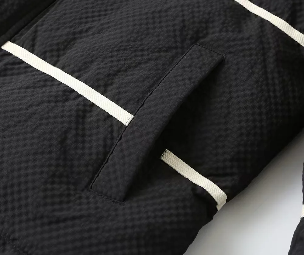 Striped zip-up down jacket