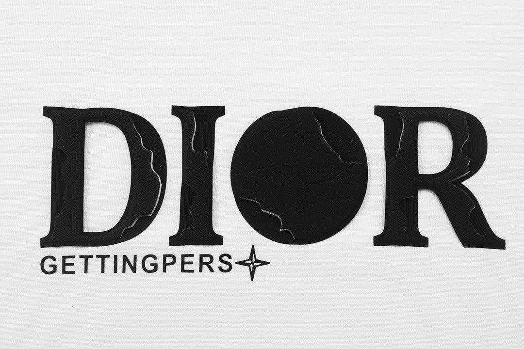 Foamed crew neck cotton T-shirt