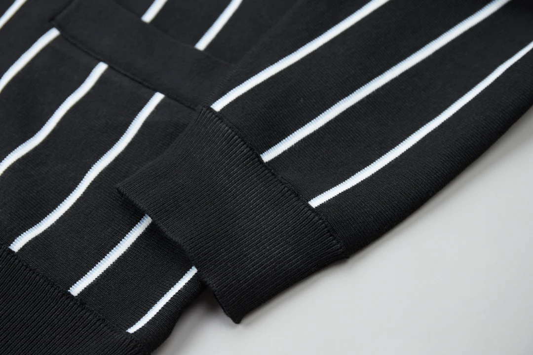 Striped knitted sweater cardigan