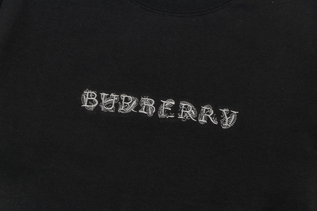 Embroidered crew neck cotton T-shirt